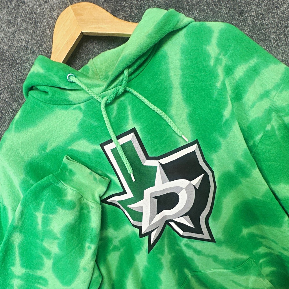 Dallas Stars Men's Green Tie-Dye Gr Fleece Pullover Hoodie Sz L